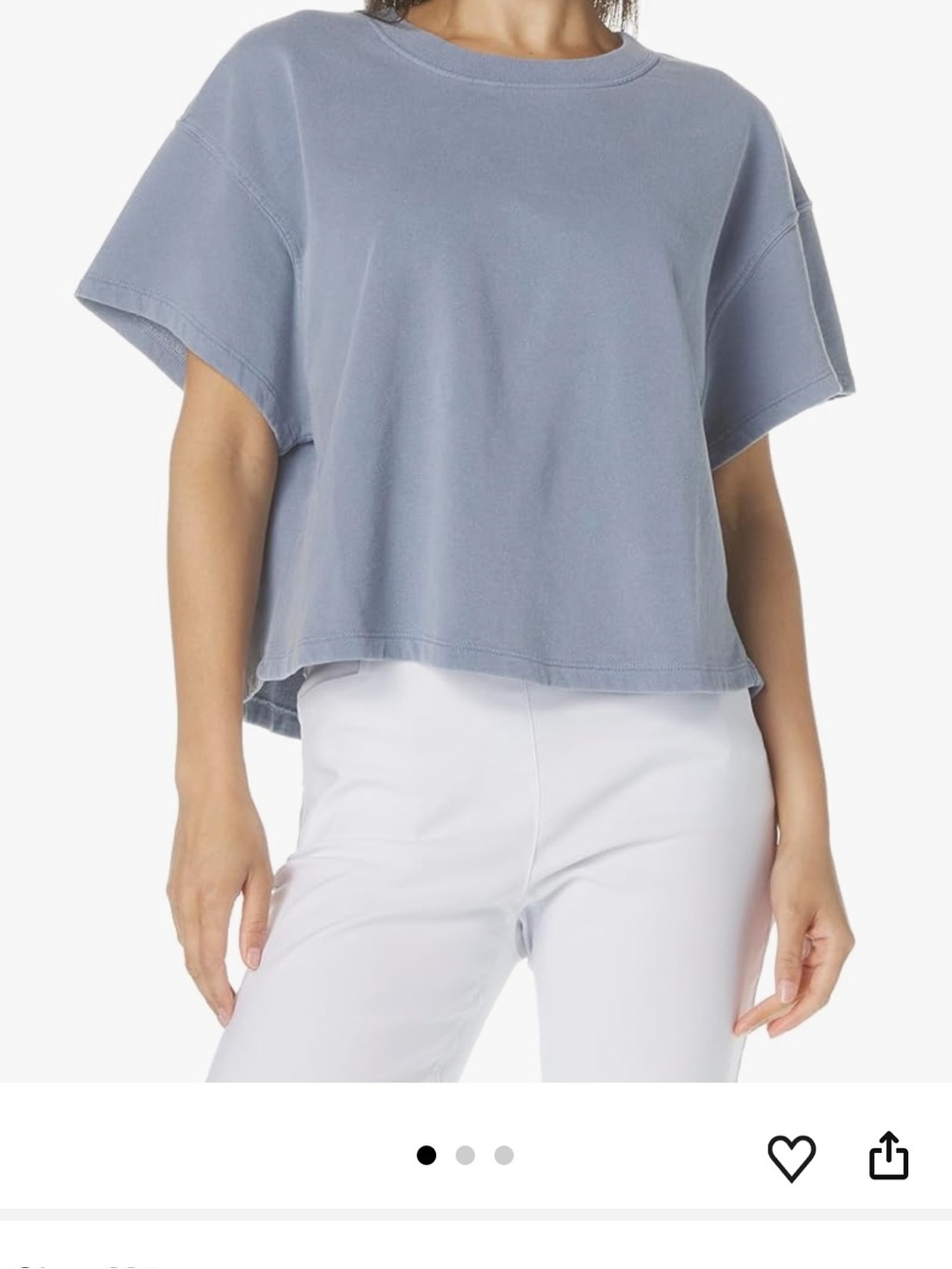 Velvet by Graham & Spencer Fergie Dusty Blue Boxy Short Sleeve Sweatshirt